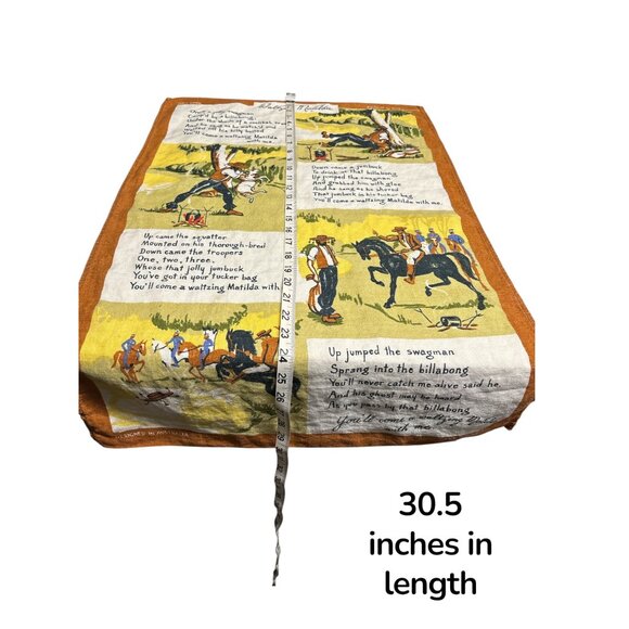 Vintage “Waltzing Matilda” Linen Tea Towel – Illustrated by Neil, 30.5”x18”, Des - Picture 7 of 8